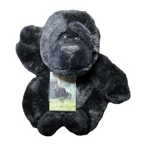 Realistic Black Gorilla Plush 9" Wildlife Stuffed Animal w/ Photo Tag